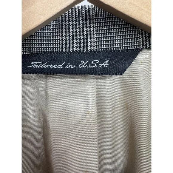 Christian Dior Vintage Men 48L Suit Jacket Coat Blazer Plaid Parisian Luxury Ivy - Picture 3 of 16